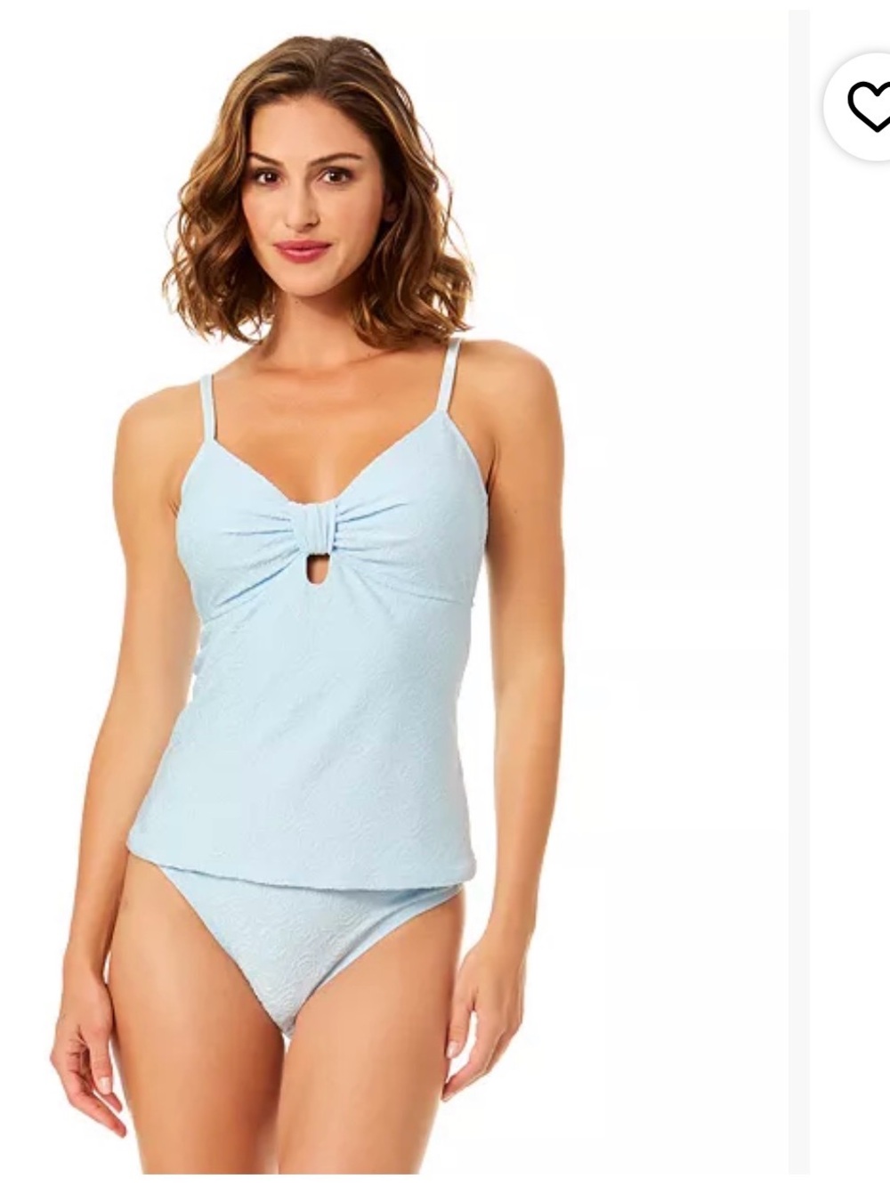 Cece’s keyhole  blue tankini  & sarong wrap pearl drops coverup size medium NWT